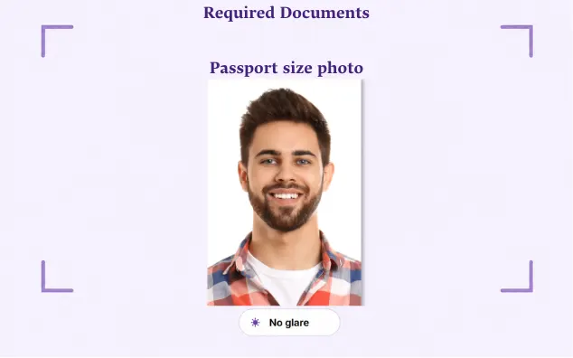 Sample: Recent passport-size photo on a clean background