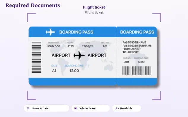 Sample: Passport arrival/departure stamp pages or proof of current stay abroad