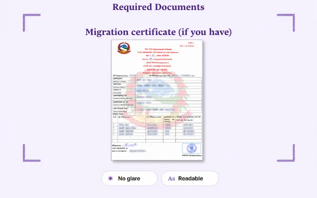 Sample: Migration certificate (if you have one)