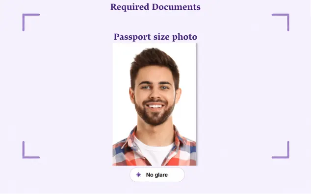 Sample: Passport-size photo on a clean background